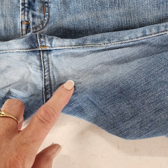 Madewell Women's 32 The Perfect Vintage Jeans High Rise Raw Hem Blue Distressed - Picture 10 of 14